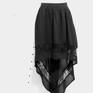 Forever 21 Black Asymmetric Shear Lined Skirt sz S